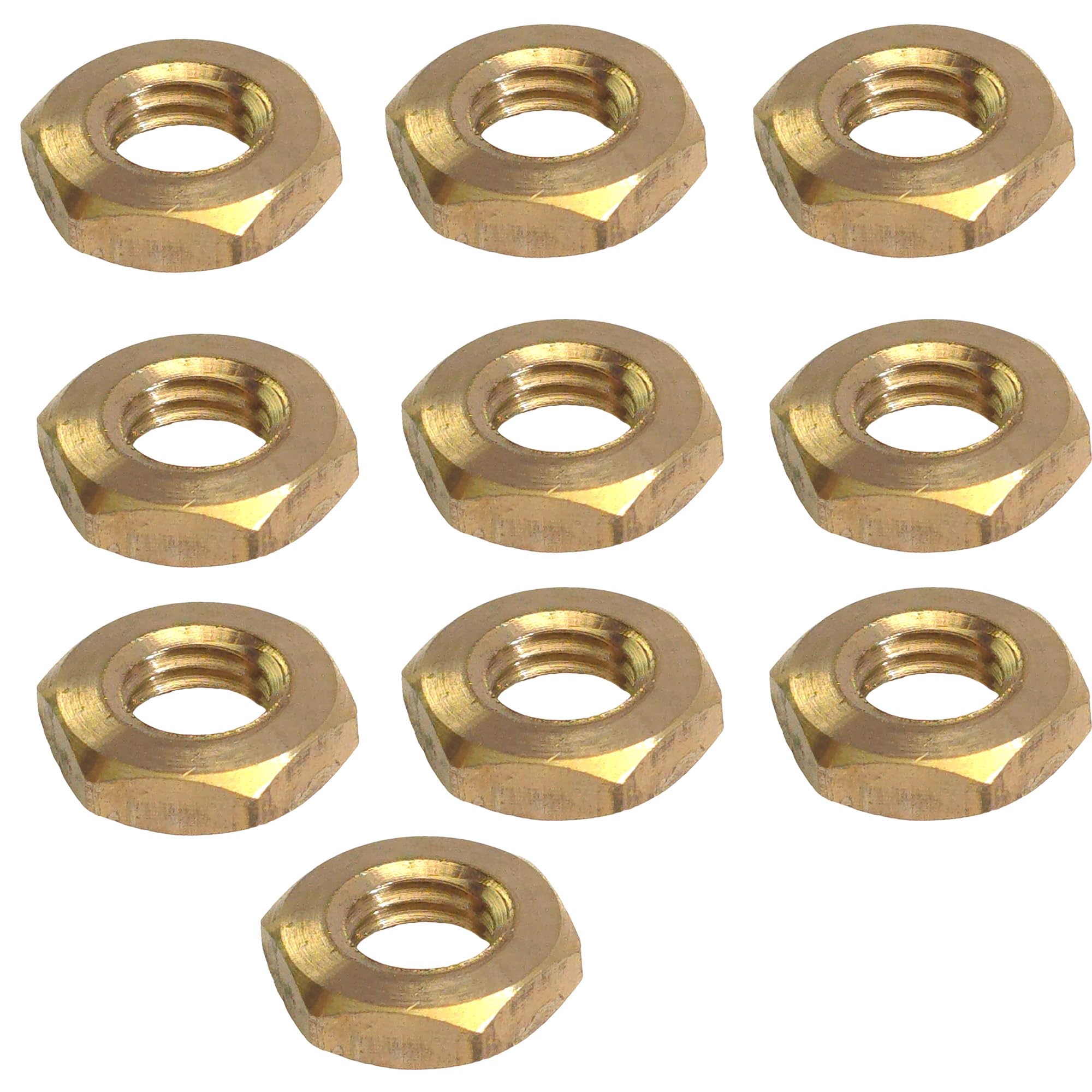 M4 Solid Brass Half Nuts DIN 439 (Pack of 10)