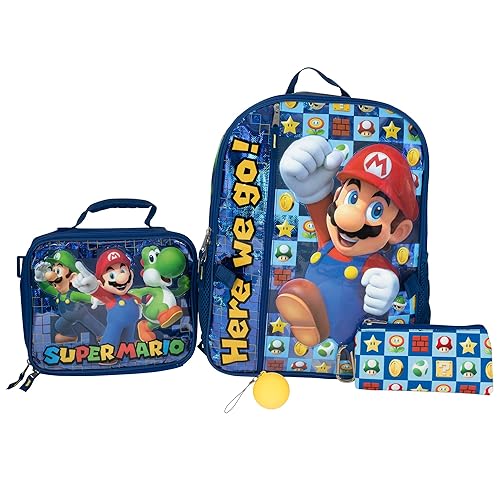 AI ACCESSORY INNOVATIONS Super Mario Brothers PC Backpack Set, Girls  Boys School Bag 16” with Front Zip Pocket, Blue in Oman Whizz Kids'
