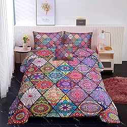 Boho Comforter Set Full Size,6 Piece Bed in a Bag