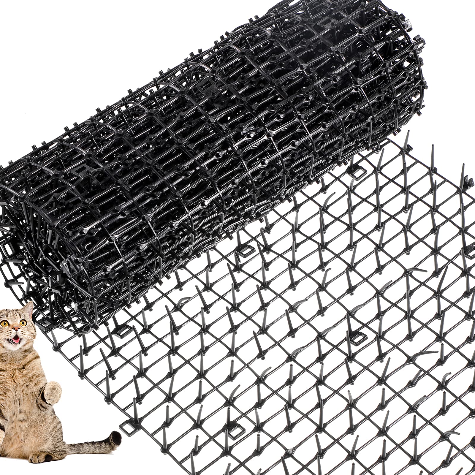 Photo 1 of Zopeal 6.5ft Cat Repellent Mat with 8 Ground Stakes 8 Zip Ties, Spikes Deterrent Mat Keep Dog Off Couch for Indoor Outdoor Keep Pet Off Yard Garden, 79 x 12 Inch/1 Roll