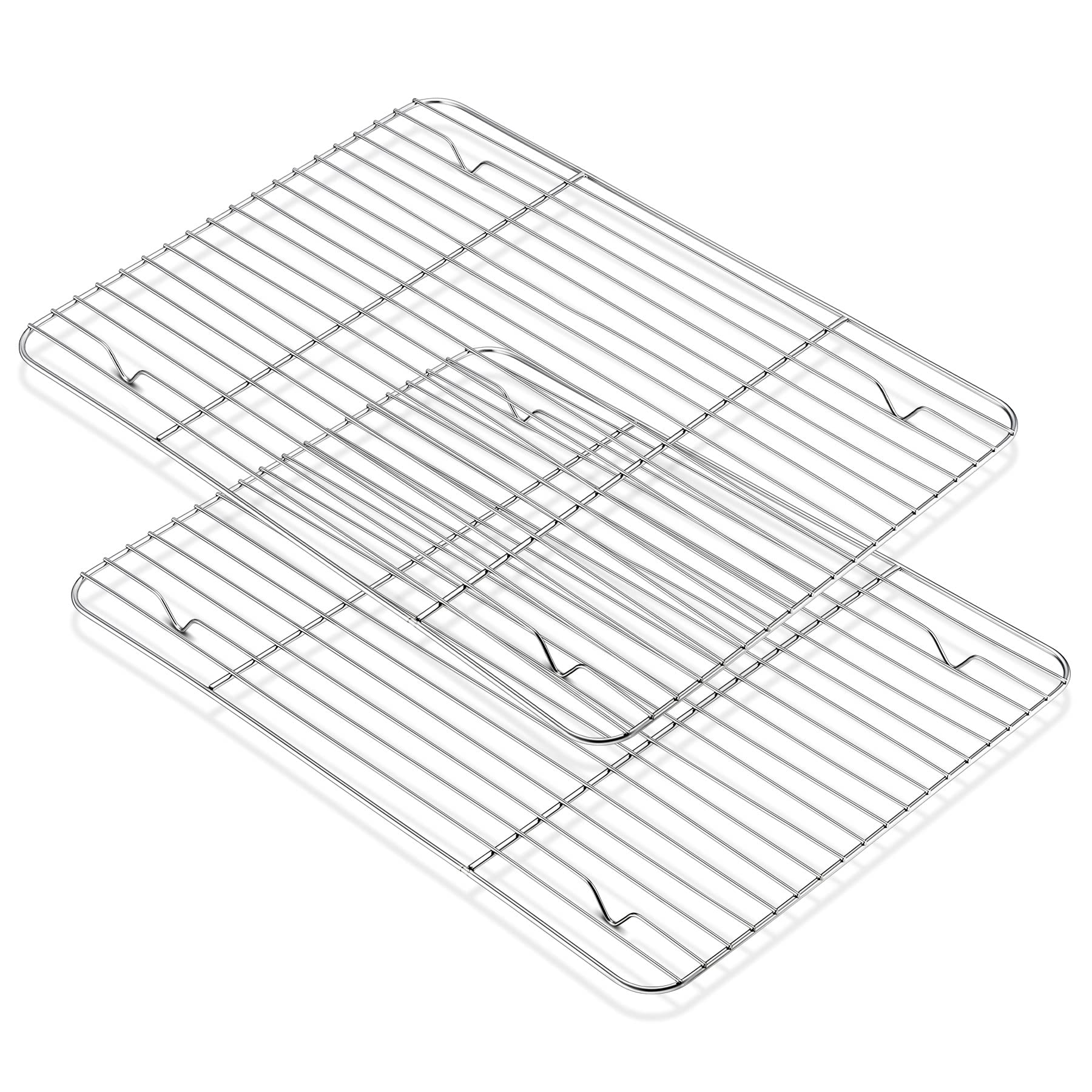 HaWare Cooling Rack Set of 2, Stainless Steel Thick Wire Rack for Roasting Grilling Drying, 38.7 x 28.3 x 1.5cm, Baking Large Oven Tray Rack for Cake/Meat/Pizza, Heavy Duty & Dishwasher Safe