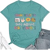 Teacher Shirts for Women Autism Speech Therapy T-Shirt Special Education Mental Health Teacher T-Shirt SLP Graphic Tee Top