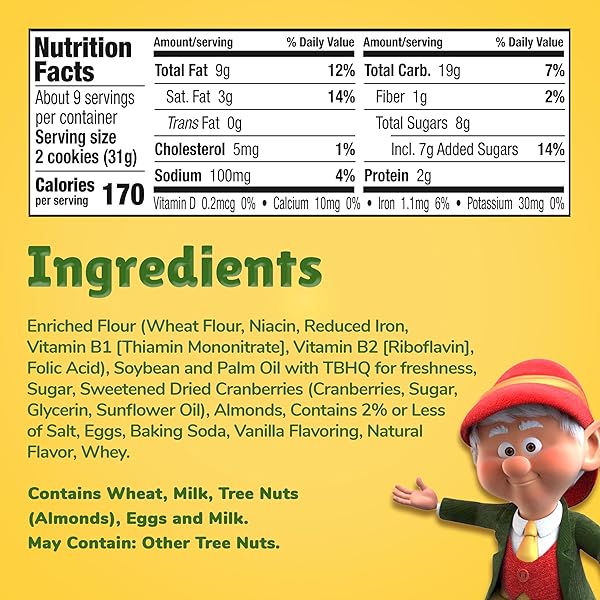KEEBLER SANDIES SHORTBREAD, CRANBERRY ALMOND, 9.9OZ