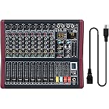 8-Channel Professional Mono Audio Mixer, Phenyx Pro Sound Board w/ 3-Band EQ, Build-in 99 DSP Effects, BT Function, Recording