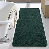 LOCHAS Bathroom Rug Runner 24x48 Inch, Soft Thick Absorbent Microfiber Bath Rugs for Bathroom, Machine Washable, Shaggy Plush Non Slip Bath Mat for Tub, Shower Floor, Quick Dry Mats, Hunter Green