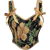 SCARLET DARKNESS Corset Tops for Women Sweetheart Neckline Floral Corset with Zipper Size 6-18
