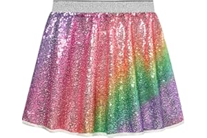 Danna Belle Girls Sequin Skirt Sparkle Mini High Waist Party Tutu Skirts for Girls 5-12Years