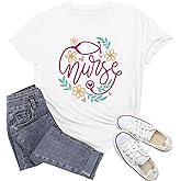 Wlen Womens Nurse Shirts School Nurse T-Shirts Nursing Life Tee Tops