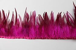 2 Yard Long, 5-6 inch Height, Dyed Saddle Feather