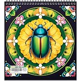 FUNLAVIE Mandala Coloring Book for Adults Relaxation - Spiral Bound | Large Print Mandala Patterns with Insect and Bloom Designs for Stress Relief, Relaxation, and Mindfulness Coloring for Women