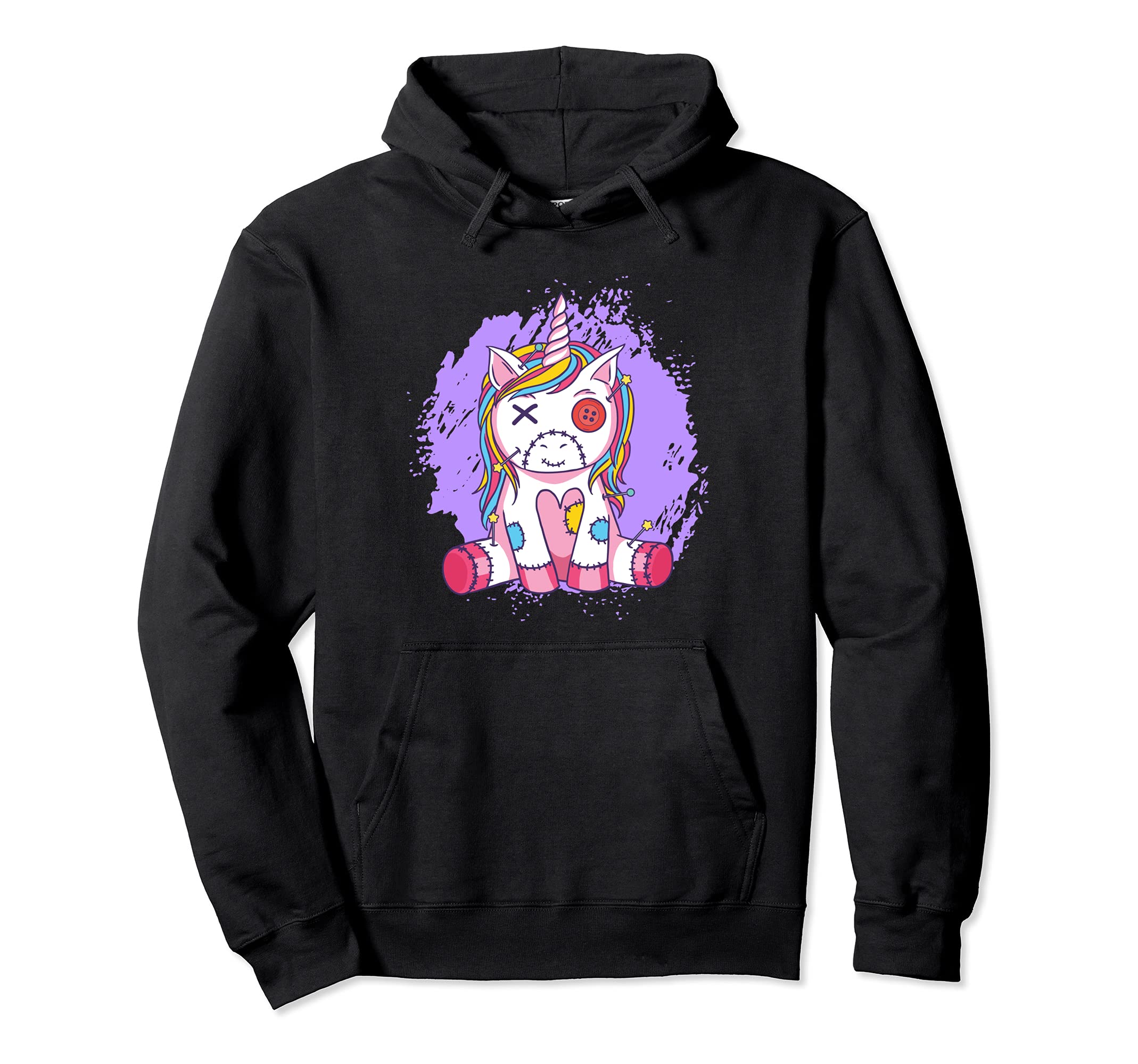 Unicorn Magical Rainbow Dolls Curse Witchcraft Black Magic Pullover Hoodie