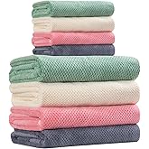 OLESTER Microfiber Bath Towels 4 Colors for Shower Pool Beach Bathroom Super Absorbent,Soft,Quick Dry,Lightweight,Plush，4 Bath Towels and 4 Hand Towels