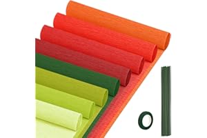 NITELEMN Crepe Paper Streamers 8 Rolls, 10 x 98Inch 8 Christmas Colors Crepe Paper Sheets for DIY Gift Colourful Paper Flower Wrapping Paper Crafts Birthday Wedding Holiday Party Decorations