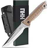 KHU Fixed Blade Knife Tactical, Hunting Knife Survival 420HC Steel Nylon Plastic Handle, Outdoor Hunting Camping Accessories 