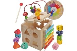 Montessori Mama Baby Activity Cube Montessori Toys for 1 Year Old + Learning Toys for 1+ Year Old Activity Center for Baby, Toddler Educational Toys for 12-18 Months, 1st Birthday Girl Gifts Boys