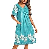 Ekouaer Womens House Dress Floral Print Moo Moos Nightgowns Moomoo Dresses Mumus with Pockets