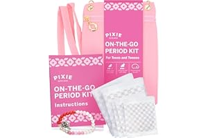 On-The-Go Period Kit for Girls 9-13 – Ranked 1 Organic Teen Pads with Wings – Cotton Pads, Tracking Bracelet & Discreet Cross