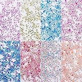 Elecrelive 240g No Hole Mini Glass Bubble Beads Iridescent Water Droplets Tiny Beads Nail Art Decoration 8 Colors for Resin Crafting Fillers Jewelry