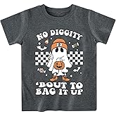 Sineeko Boys Halloween Shirt Toddler Kids Short Sleeve T-Shirt Ghost Pumpkin Dinosaur Monster Truck Tees Tops 2-7 Years