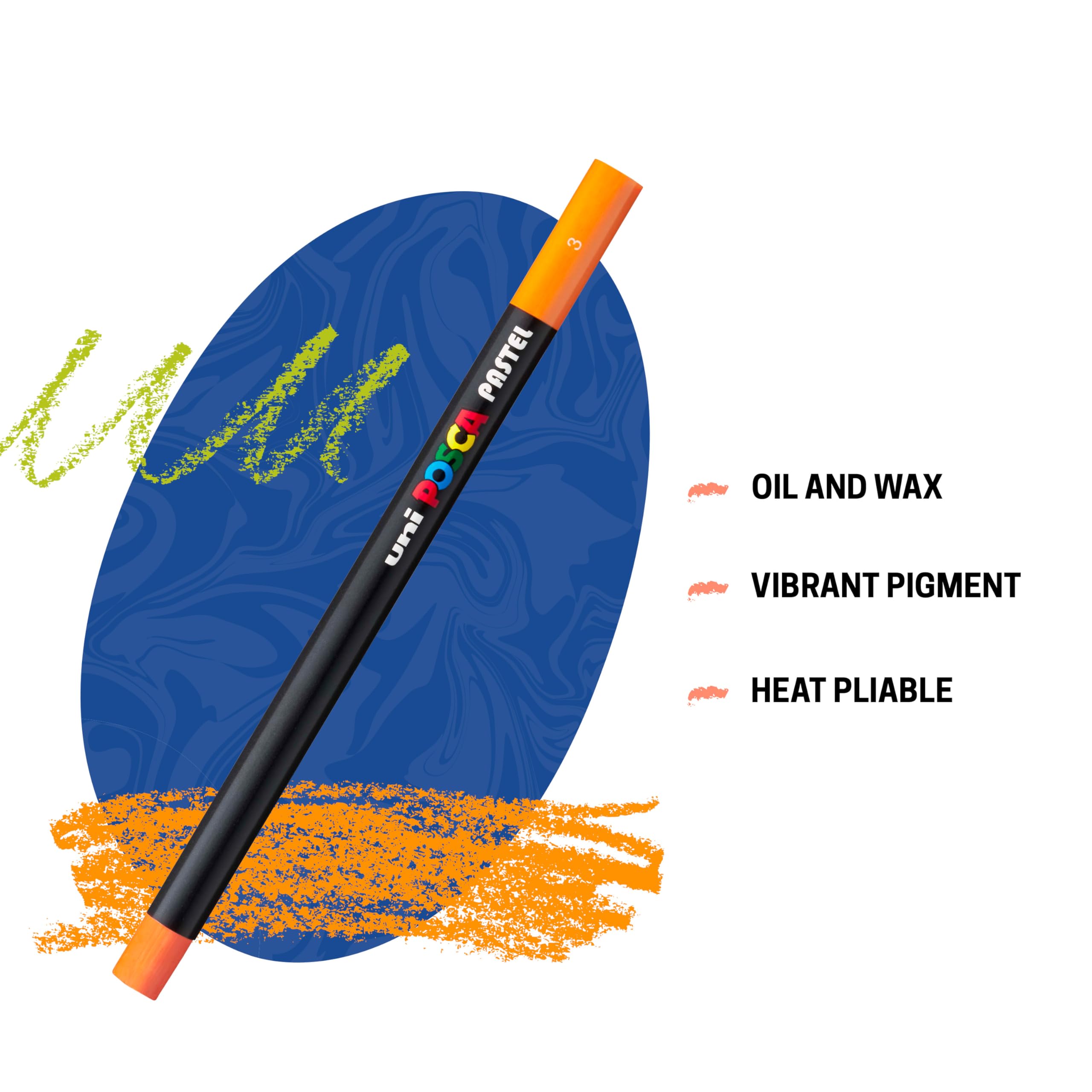 uni POSCA Colored Pencils, 4.0mm Lead, Assorted Set, 36 Pack