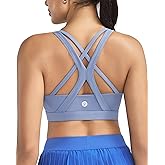 RUNNING GIRL Sports Bra for Women High Support, Criss-Cross Back Padded Strappy Sports Bras Yoga Bra with Removable Cups