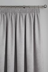 Fusion Silver Pencil Pleat Curtains 2 Panels 168x229cm 100% Cotton Thermal view 3
