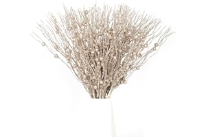 Joyhalo 24 Pack Christmas Tree Picks and Sprays, Christmas Tree Filler Decorations, Christmas Glitter Berry Stem Ornaments, Glittery Twigs, Picks, Branches for Christmas Tree