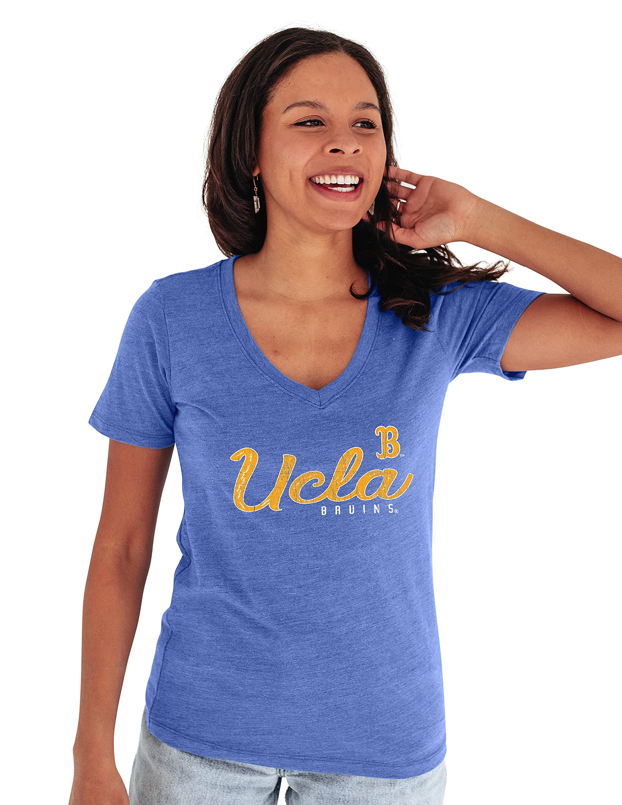 Blue 84 Women's UCLA Bruins Premium V-neck Tri Blend T Shirt, Ucla Bruins Royal Blue, Small Image