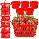 Sliner 30 Pack Berry Picking Baskets with Handle 2 Pint, Square | Strawberry Baskets for Harvesting Stackable Fruit Basket for Farmers Market Display Summer Party Fruit Container