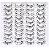 Azenlo False Eyelashes 20 Pairs Wispy Lashes Faux Mink Lashes 14mm 3D Fluffy Cat Eye Lashes （style 20-057)