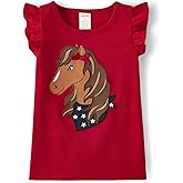 Gymboree Girls and Toddler Flutter Short Sleeve Embroidered Graphic T-Shirt