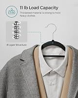 SONGMICS Velvet Hangers Set of 20 Non-Slip 360° Hook 0.6 cm Thick Black view 4