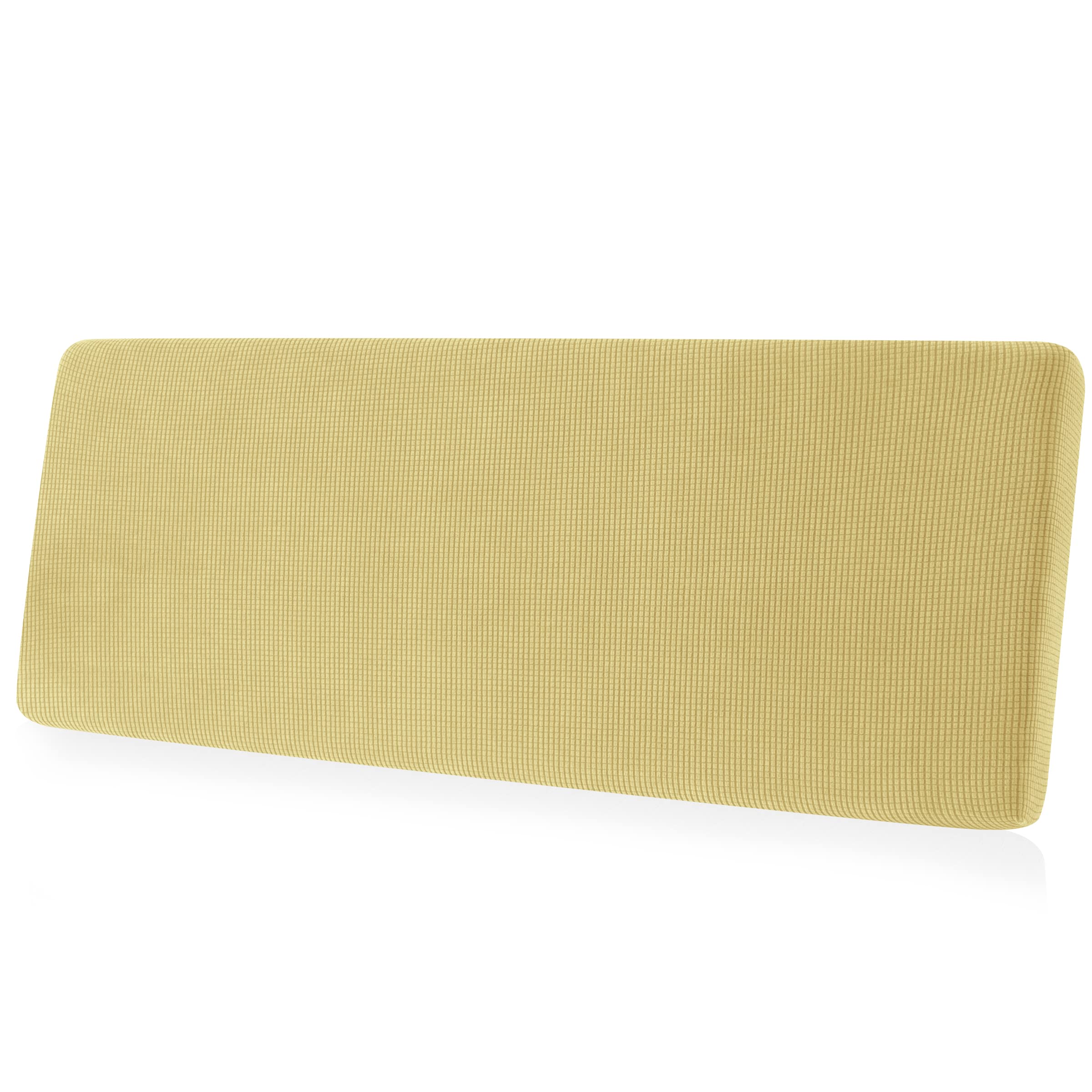 CHUN YI Stretch Sofa Seat Cushion Cover, Fitted Sofa Couch Cushion Covers Furniture Protector, Checks Jacquard Spandex Fabric (Loveseat, Beige)