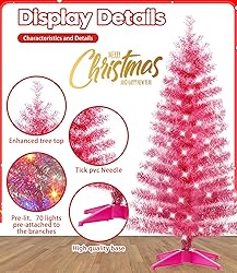 DEWUR Pre-Lit Artificial Christmas Tree, Warm White