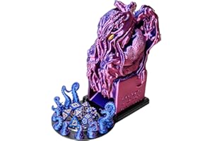 3D BEST Q Cthulhu DND D&D Dice Tower，3D Printed Compatible with Dungeons and Dragons, 28mm Miniature Wargaming, Tabletop RPGs, Wargame Scenery, Endless Deep Sea Series (Purple&Blue)
