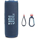 JBL Flip 7 - Portable Waterproof and Drop-Proof Speaker, Bold Pro Sound with AI Sound Boost, 16Hrs of Playtime, and PushLock System with Interchangeable Accessories (Blue) (Renewed)