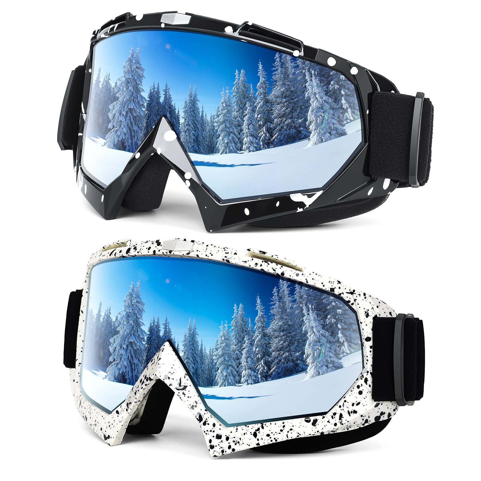 Braylin Adult Ski Goggles, 2-Pack Snowboard Goggles for  display picture 2