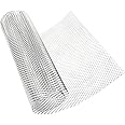 Modengzhe 40 x 13 inch Car Grill Mesh Sheet, Silver Colored Aluminum Alloy Multifunctional Grille Mesh Roll, 6 x 12 mm Rhombic-Shape Grids
