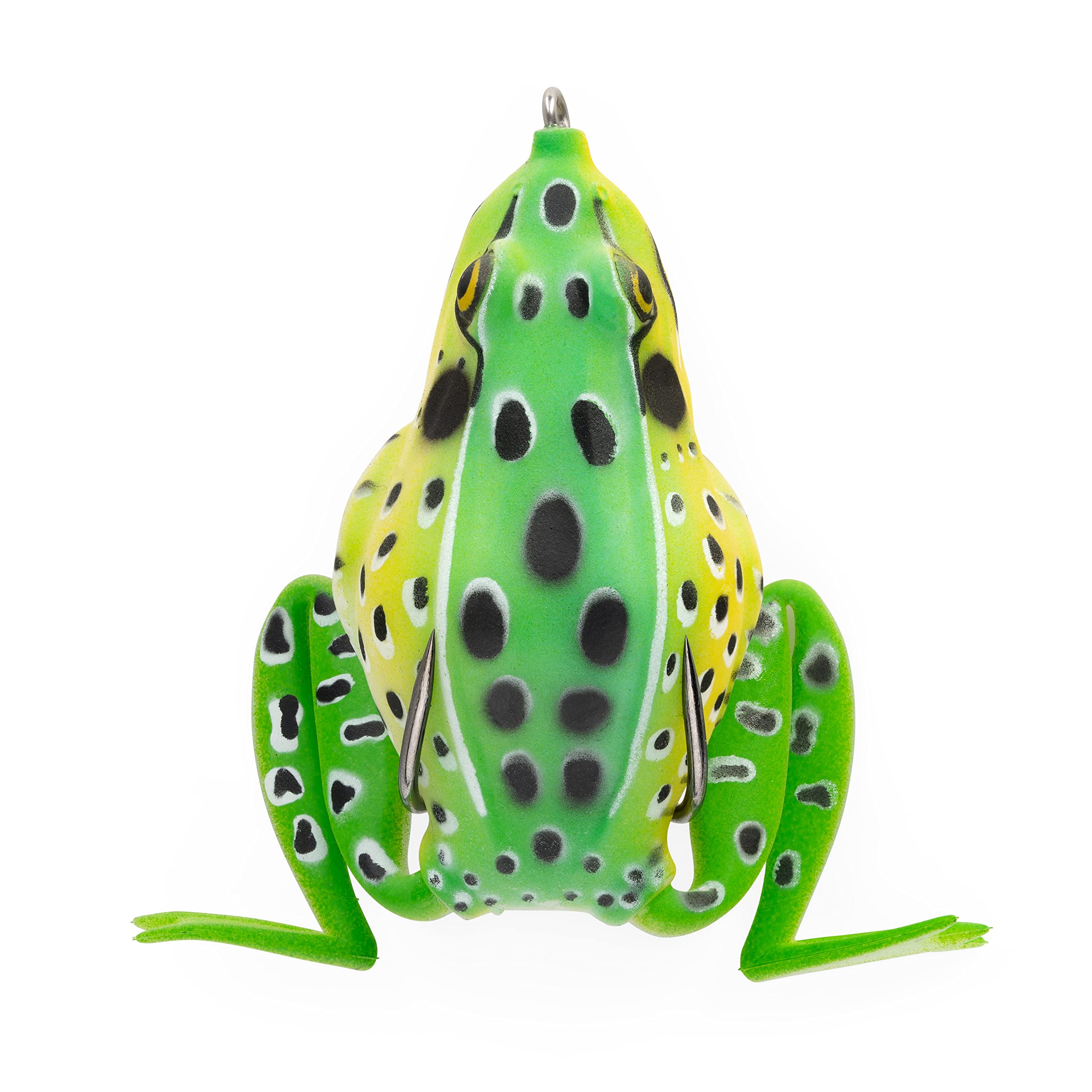 Lunkerhunt - Topwater Fishing Lures for Bass Trout Fishing | Combat Frog Lure for Big Fish Hollow Body Frog Fishing Bait, Weedless Hooks (Color Leopard)