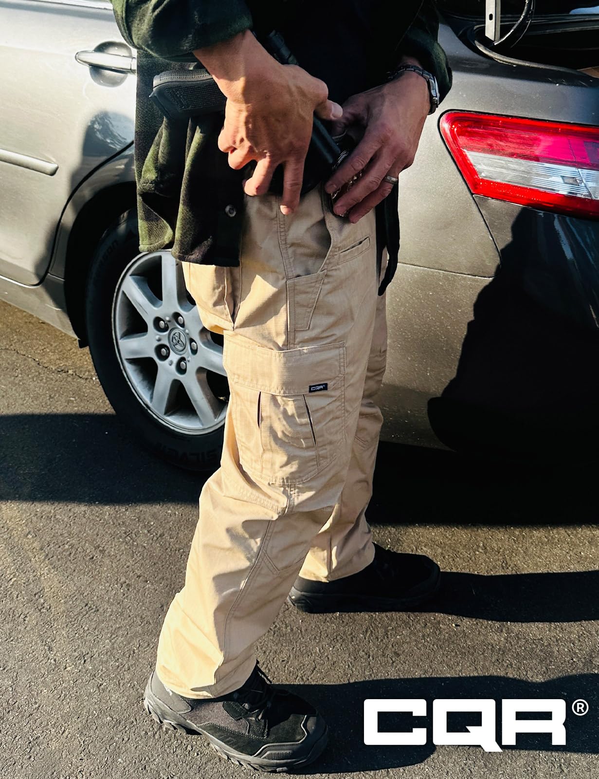 CQR Men's Tactical Pants, Water Resistant Ripstop Cargo Pants, Lightweight EDC Work Hiking Pants, Outdoor Apparel