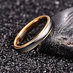 NUNCAD 4mm/6mm Tungsten Rings for Men Women Gold