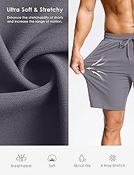 Men's Workout Shorts with Zipper Pockets 7 Inch