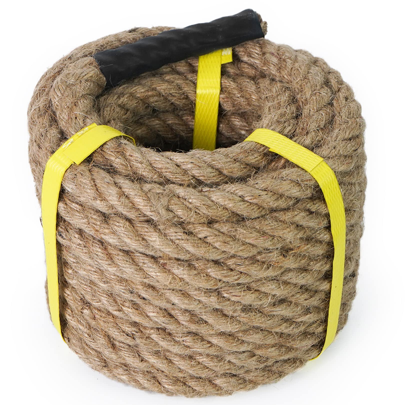 Aoneky Jute Rope - 1 1/5 inch 96 Feet Twisted Hemp Rope for Crafts, Climbing, Anchor, Hammock, Nautical, Cat Scratching Post, Tug of War, Decorate Image