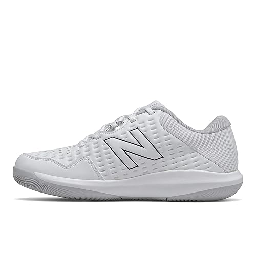 New Balance Women's 696 V4 Hard Court Tennis Shoe, White/Ginger