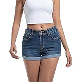 Y imoso Jean Shorts for Women High Waisted Stretchy Casual Cuffed Denim Shorts