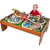 kidkraft waterfall mountain train set & table with 120 accessories included