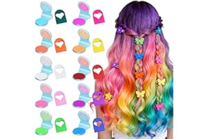 Temporary Hair Chalk for Women Glow in UV Light Neon Hair Dye Washable Hair-color Makeup Kit for Christmas Birthday New Year 