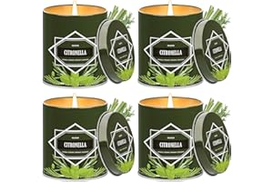 MOLENSUN Citronella Candles Outdoor 4-Pack, Total 36oz Citronella Candles for Outside Patio, Camping & Garden, Summer Gifts for Indoor Home Scented, 50-Hour Burn Time, 9 Ounce Each