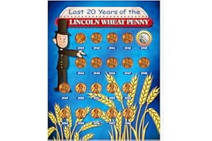 Last 20 Years of The Lincoln Wheat Penny Beginner Coin Set| Coins for Kids | Coloring Sheet and Quiz | Wheat Ear Cents- American Coin Treasures