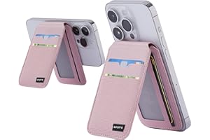 ArtsEvo Magnetic Wallet, Compatible with iPhone MagSafe Wallet with Adjustable Stand for iPhone 15/14/13/12 Series, Not for iPhone 13/12 mini,10 Cards and Cash Holder, Pink